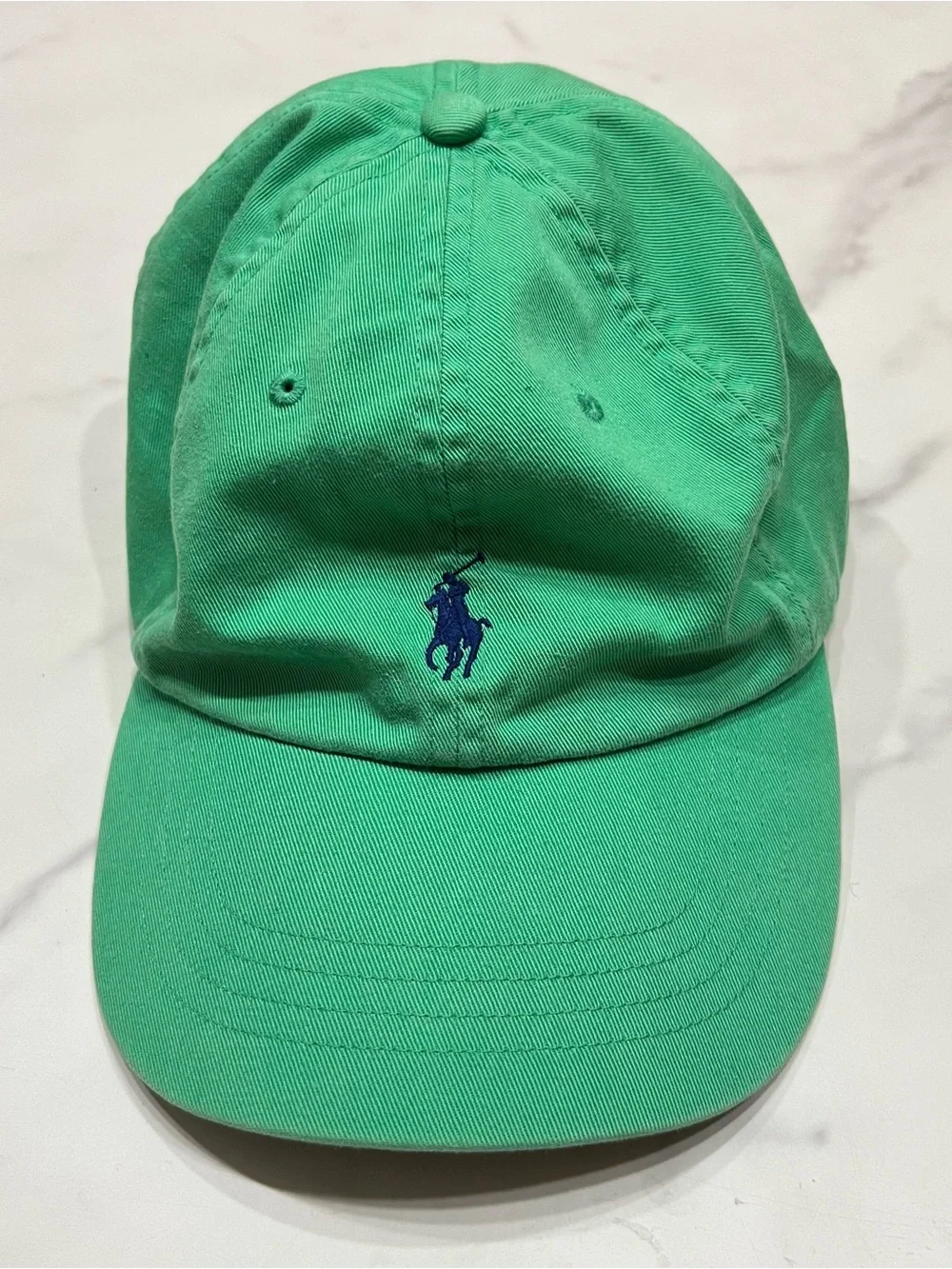 Polo Ralph Lauren Classic Logo Baseball Cap Hat Green Navy Pony Cotton Chino OS